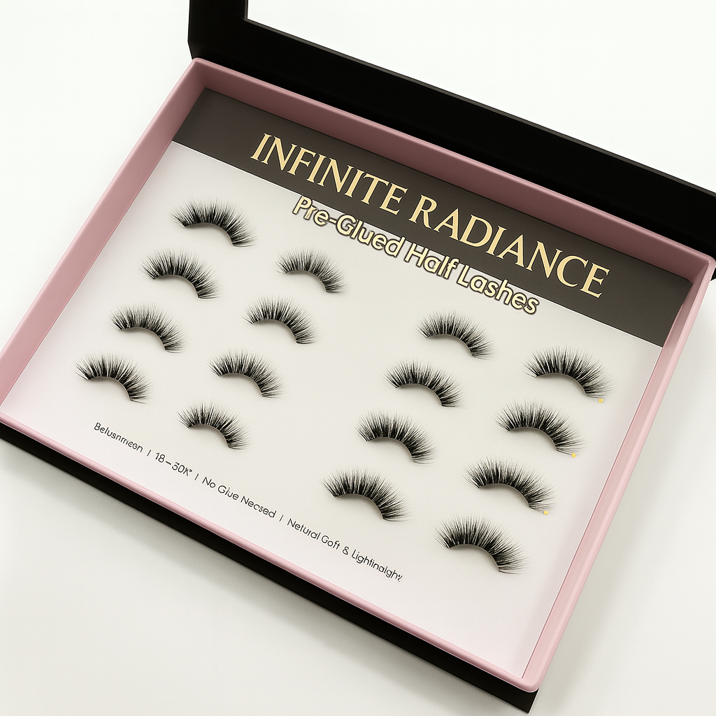 Pre-Glued Half Lash Set – No Glue Needed